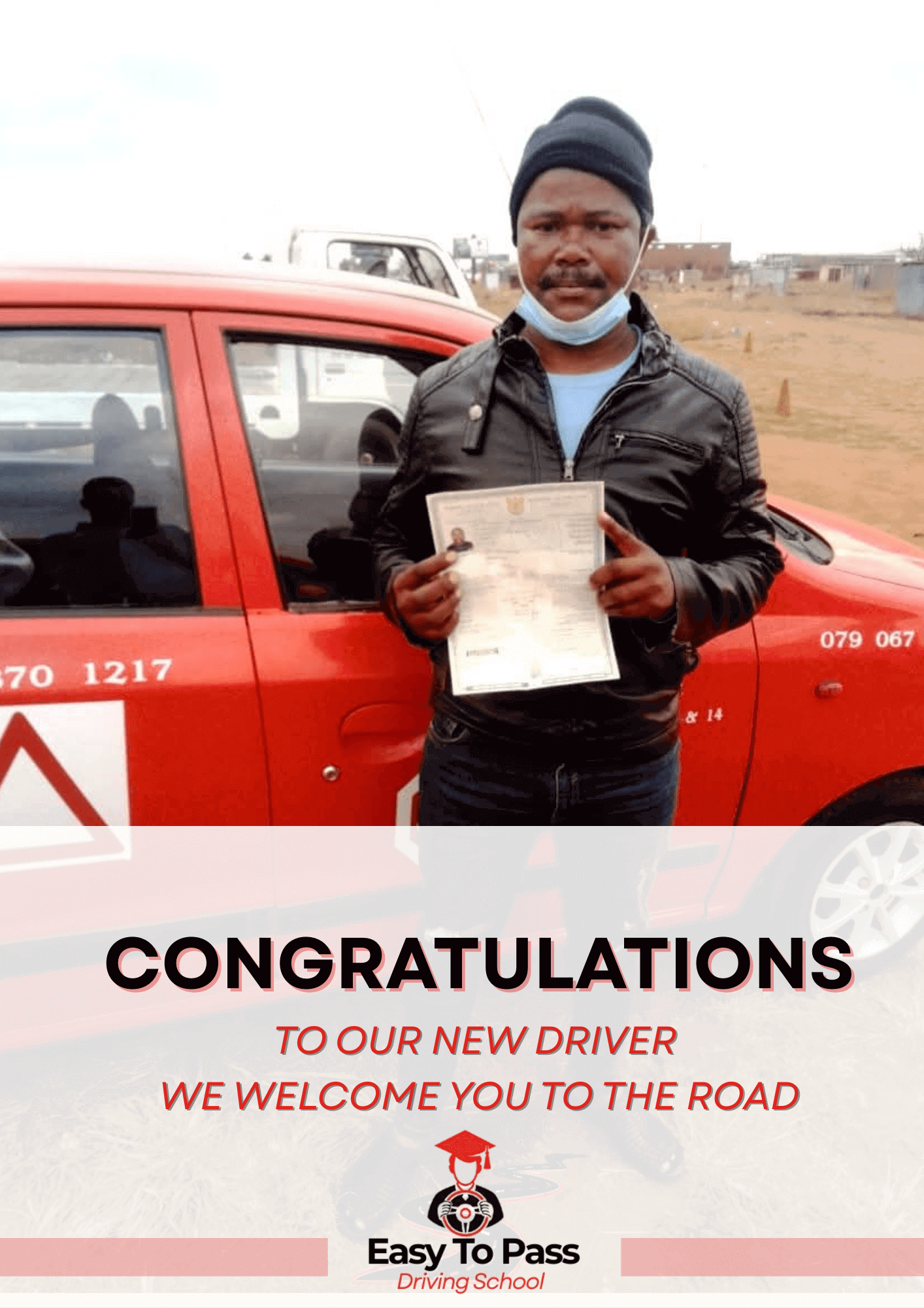 Happy student passing test